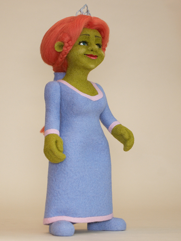 Fiona, Shrek's girlfriend - My, Fiona, Doll, Dry felting, Wet felting, Handmade, Creation, Longpost