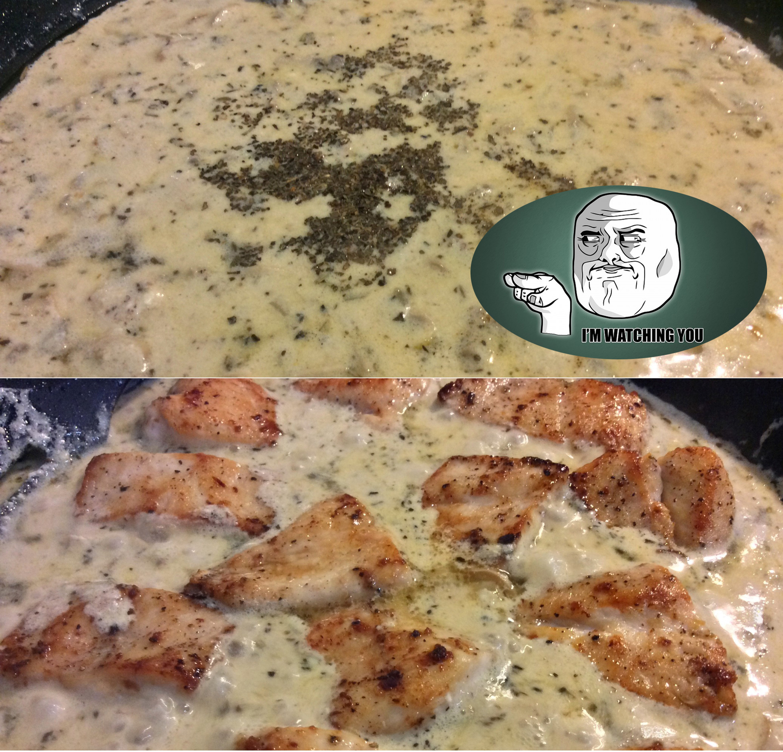 Chicken with creamy mushroom sauce - My, Longpost, Recipe, Cooking, Hen, Gordon Ramsay, GIF, MEPhI, NRNU MEPhI