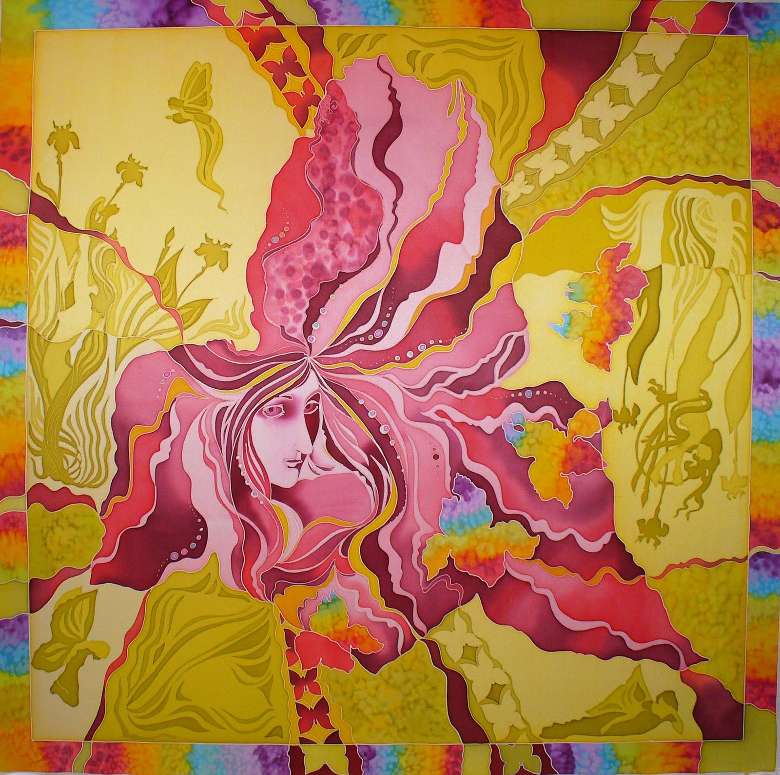 Batik scarves - My, , Silk scarf, Painting on fabric, Needlework, Batik, Longpost
