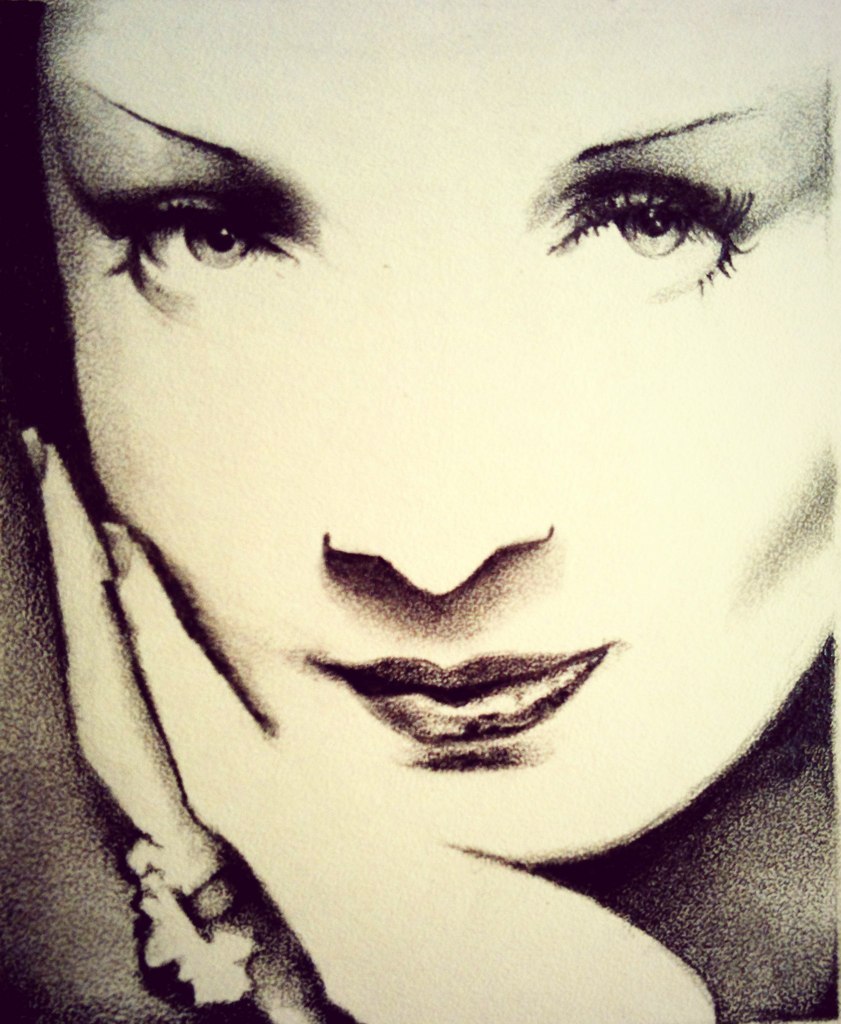 Portrait of Dietrich - My, , , Drawing, Portrait, Graphics, Liner