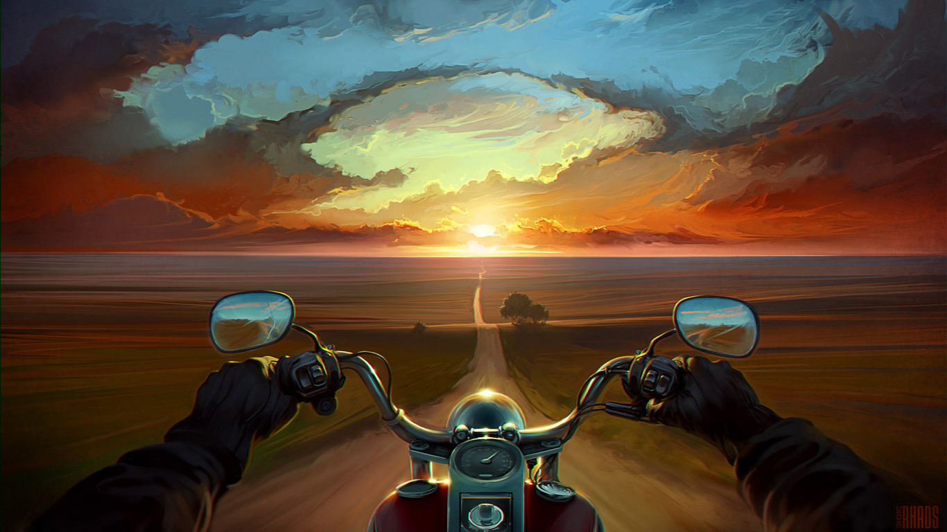 Time for arts on the road theme. - Muscle, Motorcycles, Art, Road, Sky, Paints, Auto, Moto, Muscle car