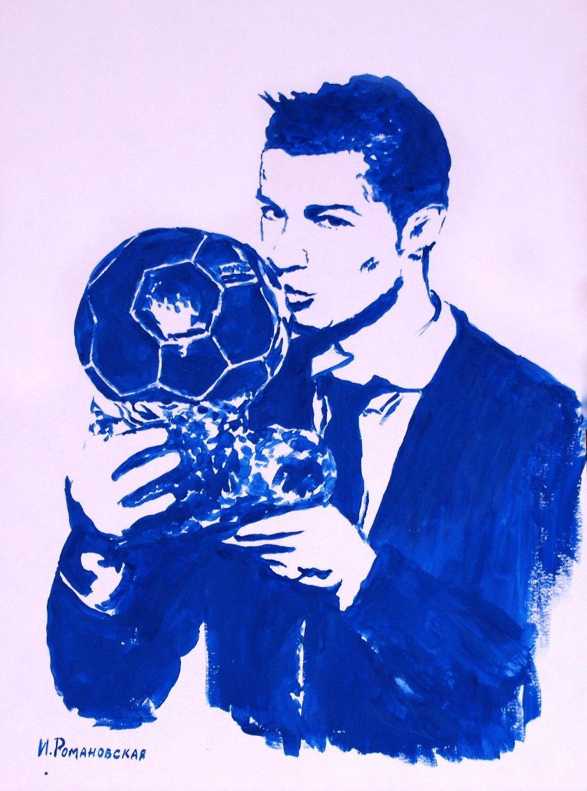 Breast portrait! - NSFW, Portrait, Cristiano Ronaldo, Strawberry, Golden Ball