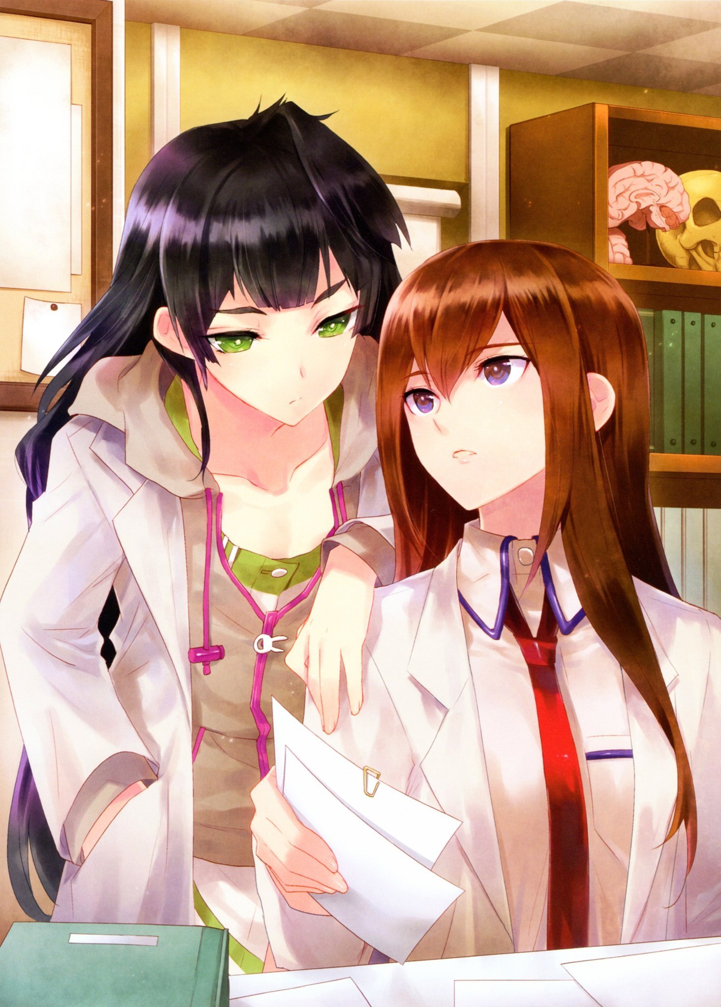 At work - Steins gate, Visual novel, Anime art, Kurisu makise, Maho Hiyajo, Anime, Not anime