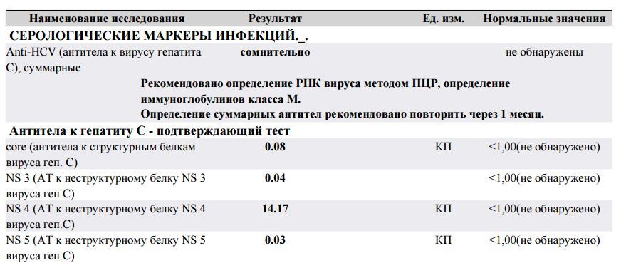 Hepatitis C. Help decipher the analysis! - My, , Hepatitis, Hepatitis C