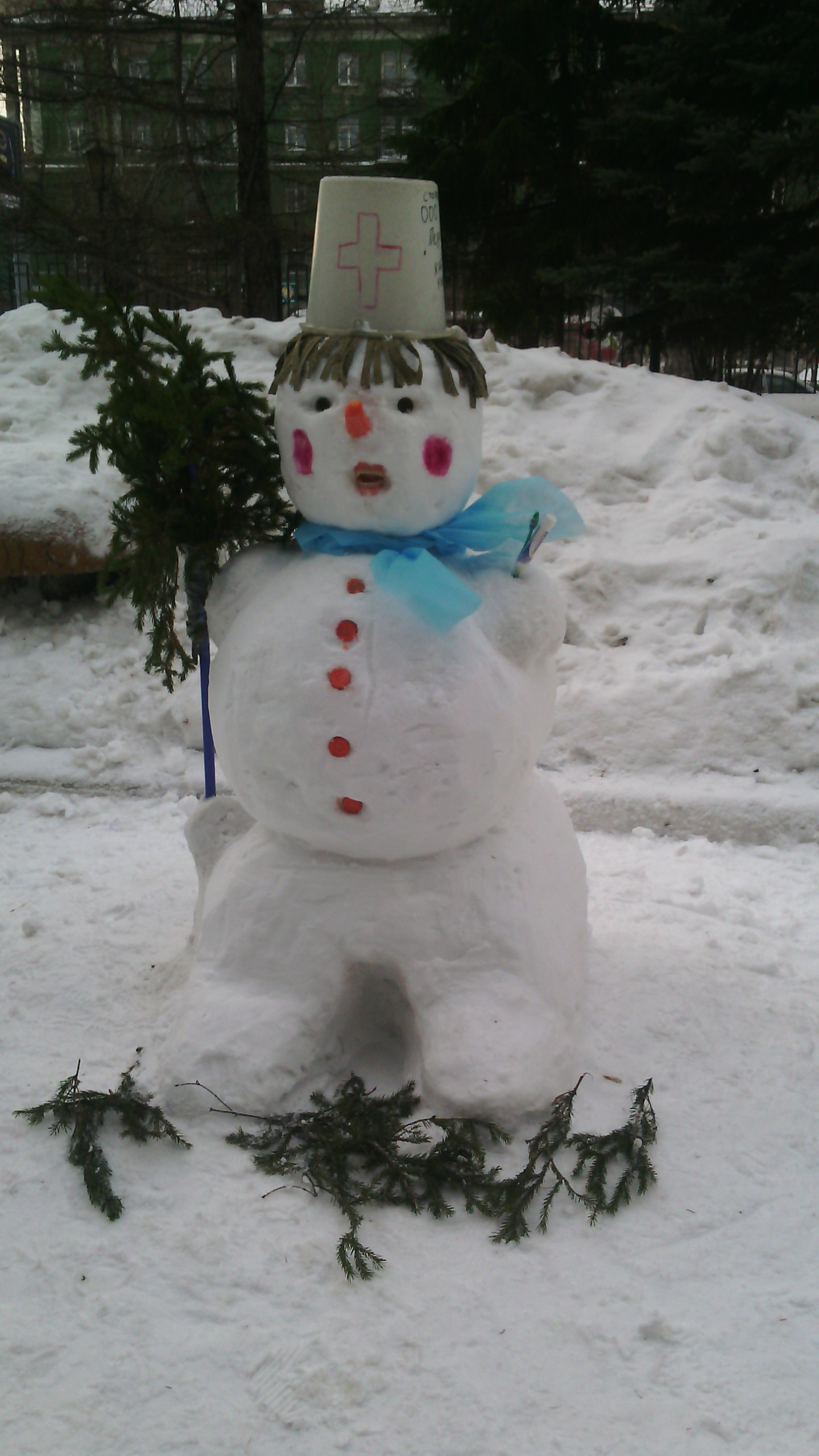 Severe Siberian snowman) - My, snowman, Toothbrush, Winter, Fantasy, crazy hands, Longpost, False jaw