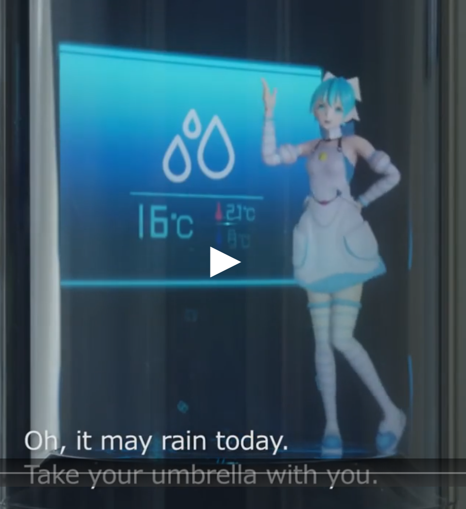 The answer to Siri, Cortana and other virtual assistants from the Japanese is a holographic girl in a coffee pot. - Girls, Hologram, Coffee pot, Technologies, Japan, Artificial Intelligence, Smart House, Longpost, Video