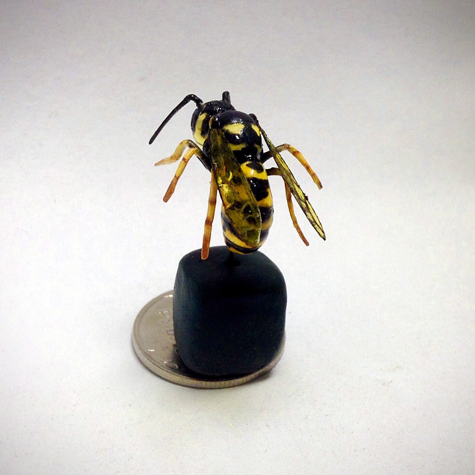 Wasp made of polymer clay. - My, Wasp, Insects, Лепка, Clay, Trifle, Longpost