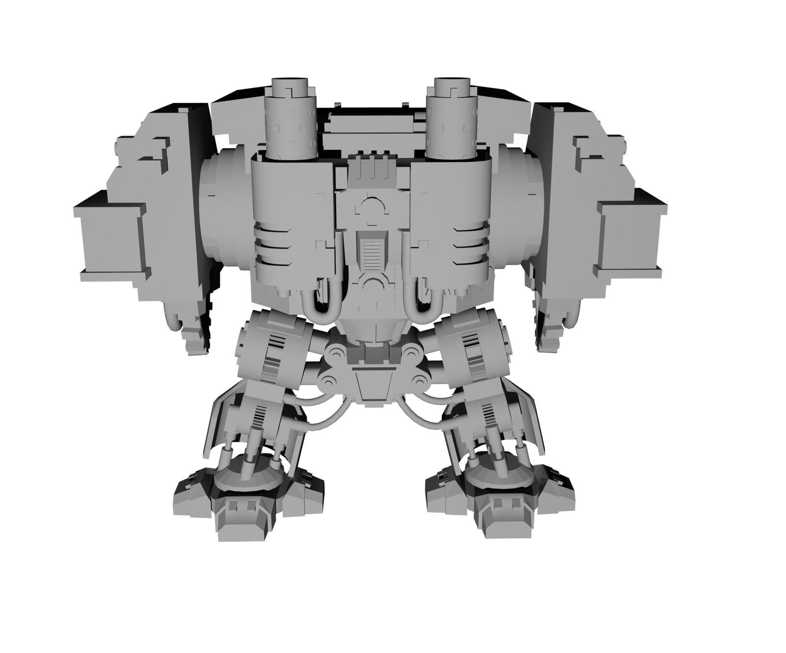 Моя моделька Дредноута из Warhammer40K - Моё, 3D, 3DS max, Warhammer, Warhammer 40k, Дредноут, Моё, Dreadnought, Длиннопост