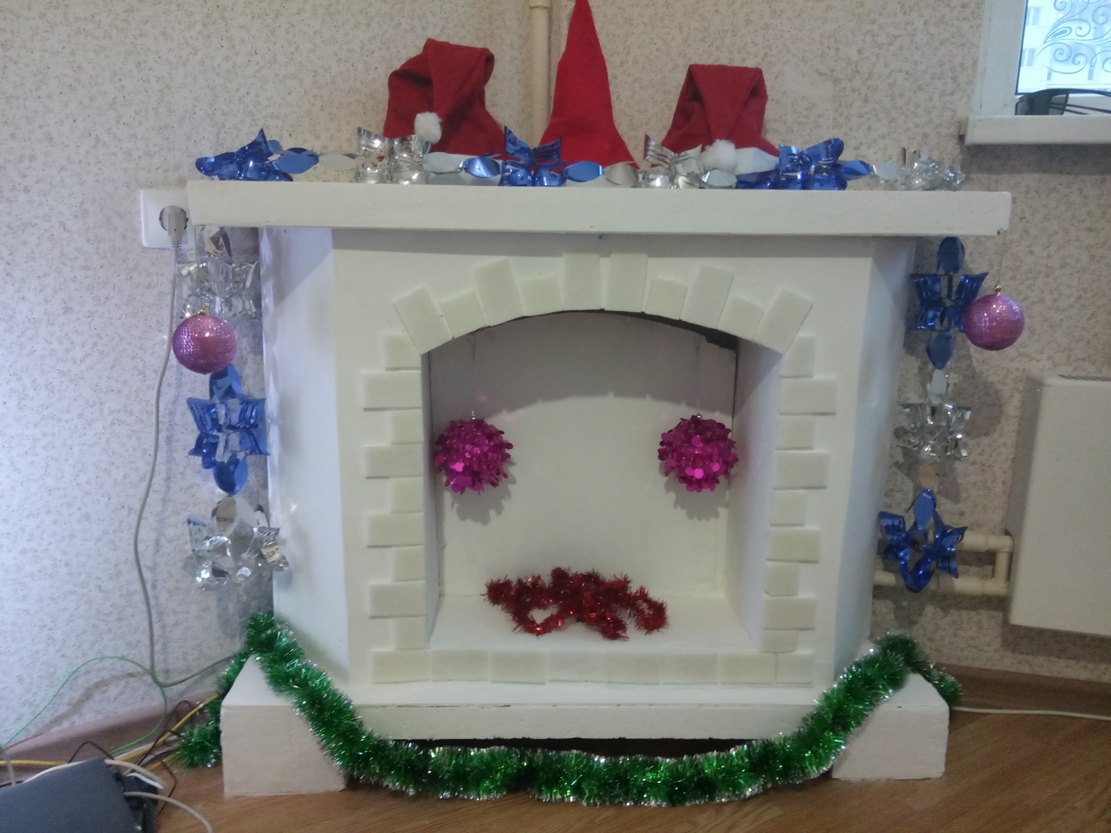 Our New Year's Fireplace. - My, With your own hands, Fireplace, cat, New Year, Longpost