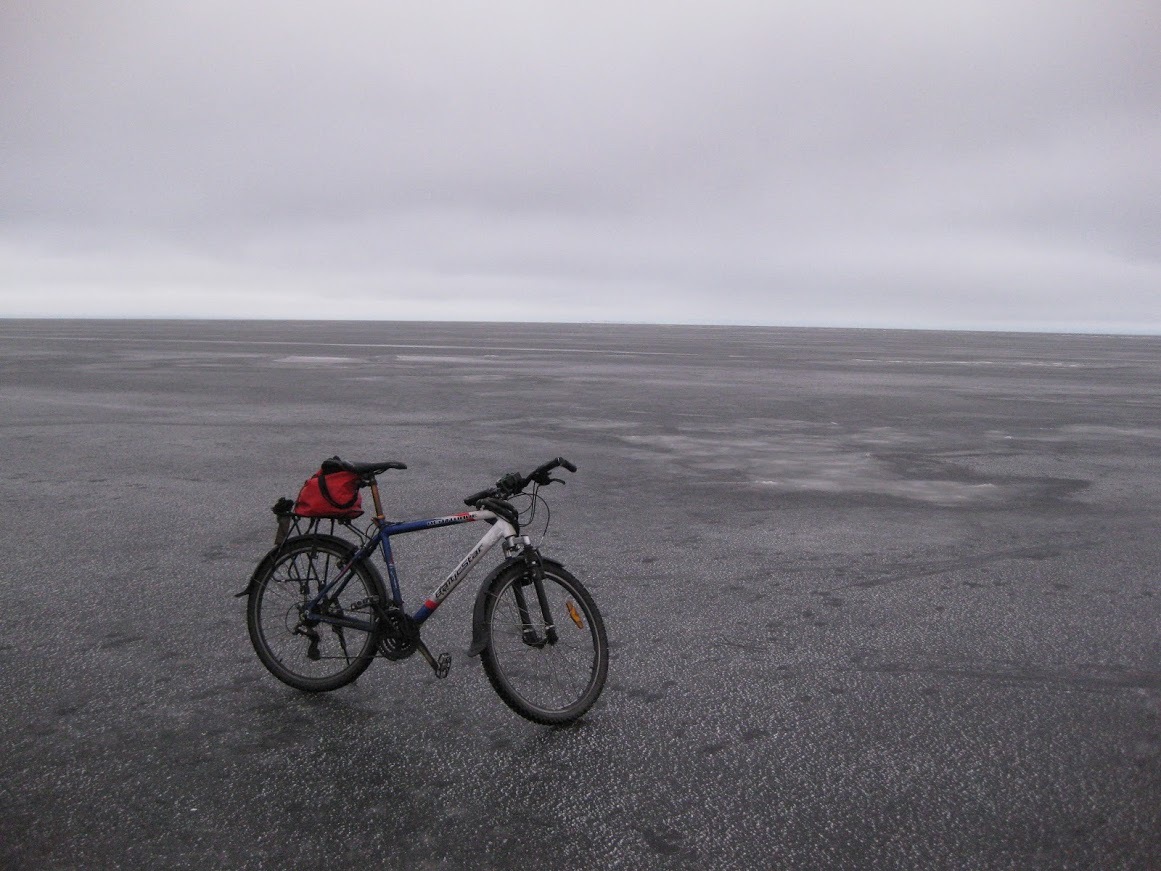 With the opening of the ice season, fellow cyclists - My, Saint Petersburg, A bike, , Ice, The bay, Winter Bike, Longpost