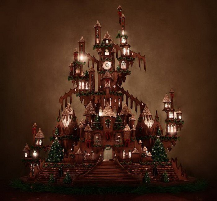 Edible gothic castle for Christmas: giant gingerbread house. - , Creative, Art, Creation, Gingerbread house, Just look, Longpost