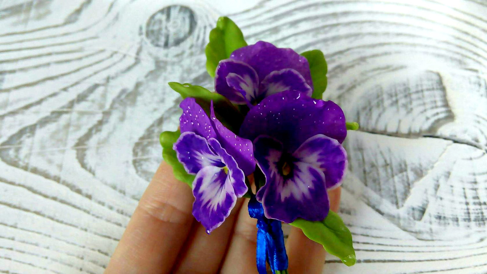 Cold porcelain pansies - My, Polymer clay, Лепка, Decoration, Handmade, Cold porcelain, Needlework, My, Flowers, Longpost