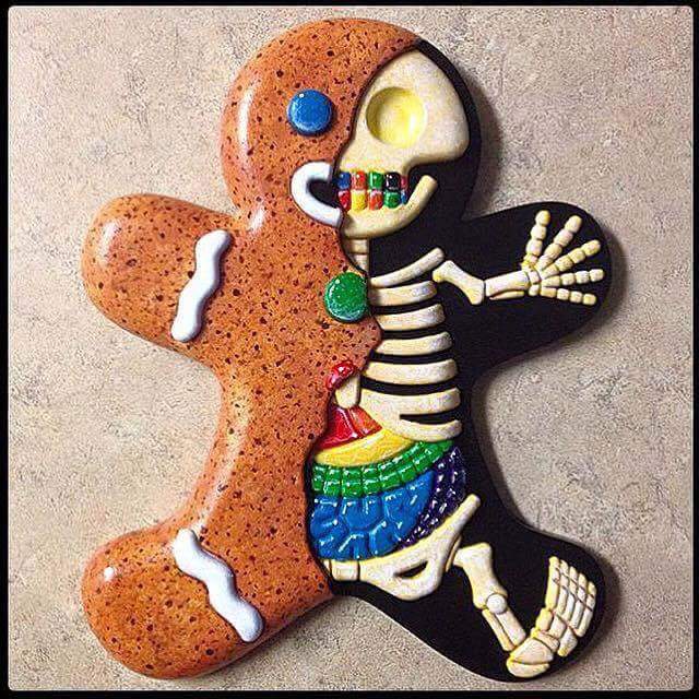 Cookie - Beautiful, Skeleton, Organs, Humor, Cookies, Gingerbread man, , Оригинально