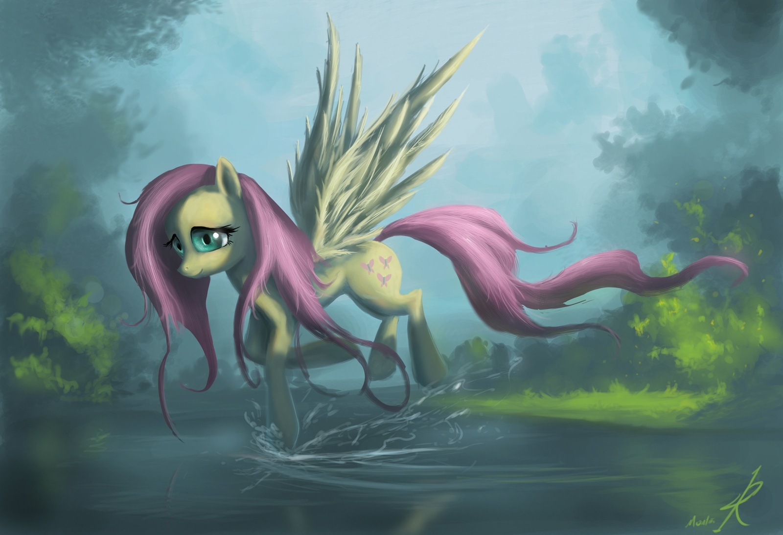 Fluttershy. Fan art. - Fluttershy, Fan art, My little pony