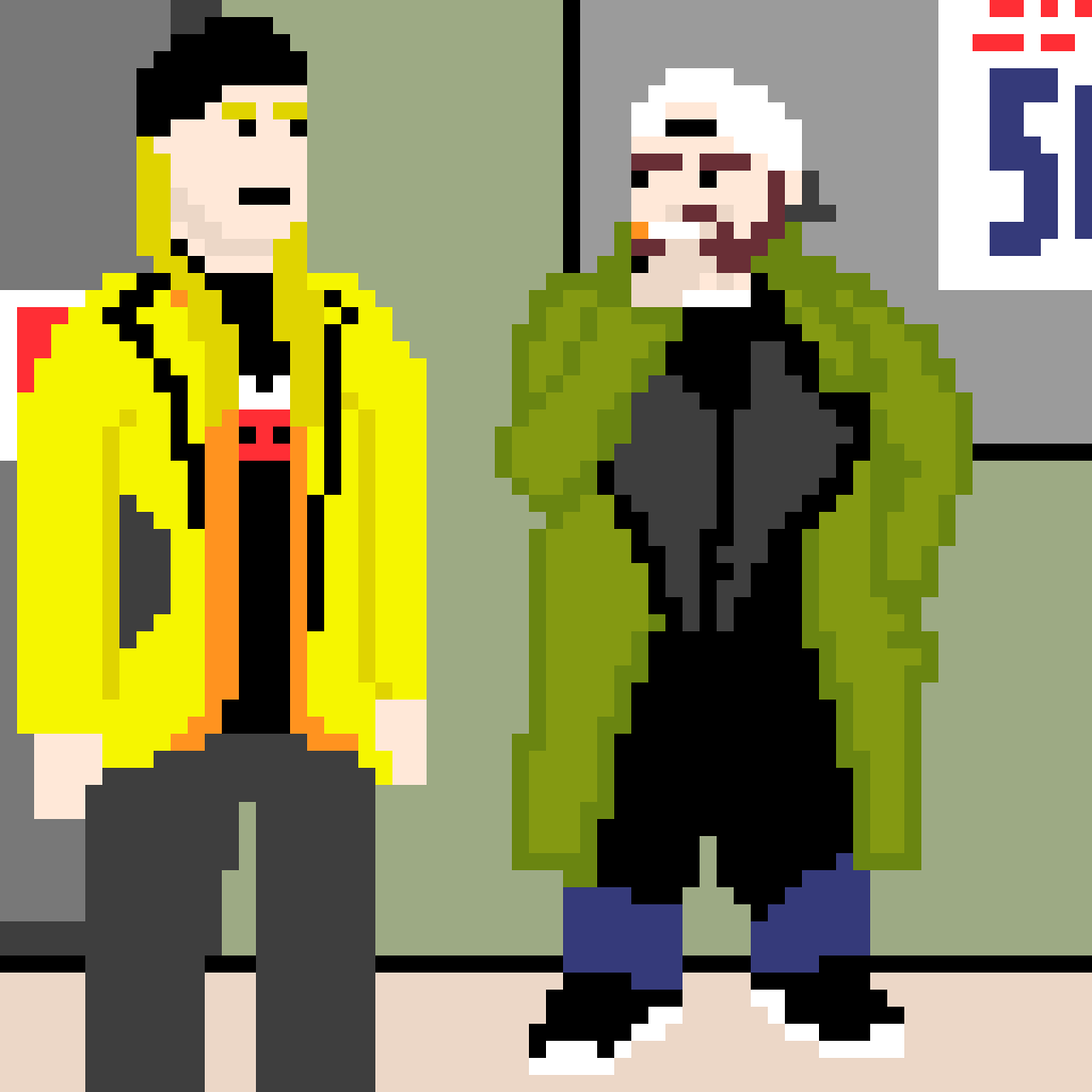 A long time ago, at the front of a store far, far away... - My, Pixel, Art, Jay and Silent Bob, Mat