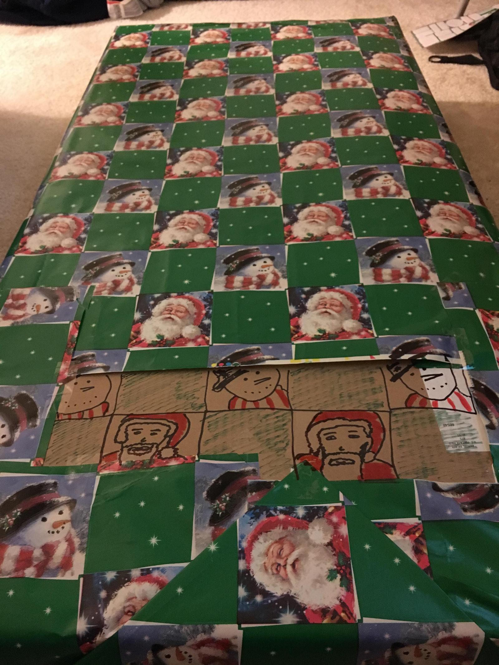 When there was not enough wrapping paper - Photo, Not mine, Reddit