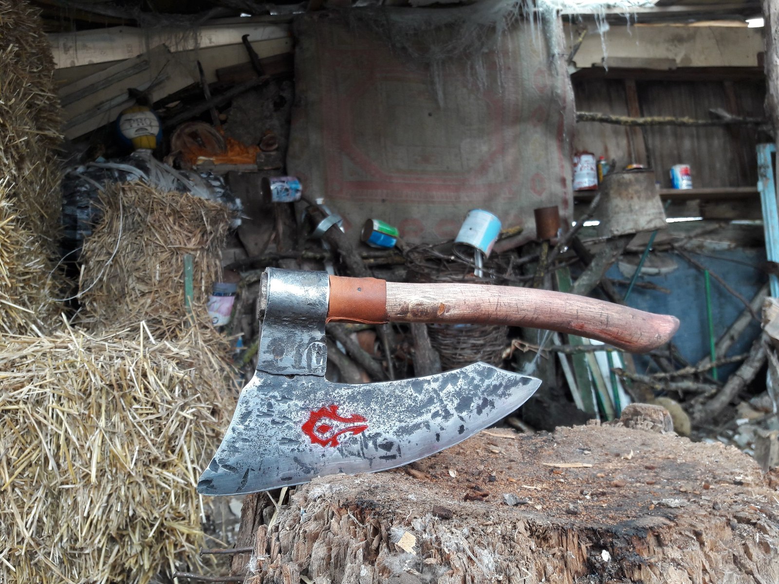 Orc Throwing Hatchet - My, Axe, Orcs, Forging, My, Warcraft, Tree, Longpost