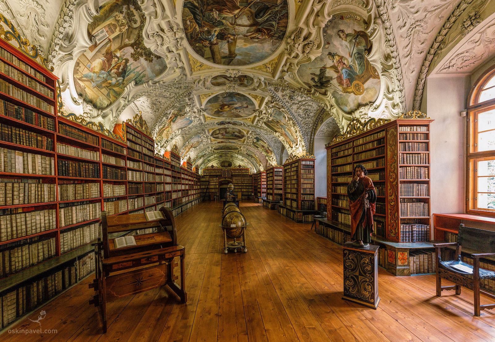 The most beautiful library in the world. Stragov. Prague. Czech - Photo, Library, Prague, Czech, beauty