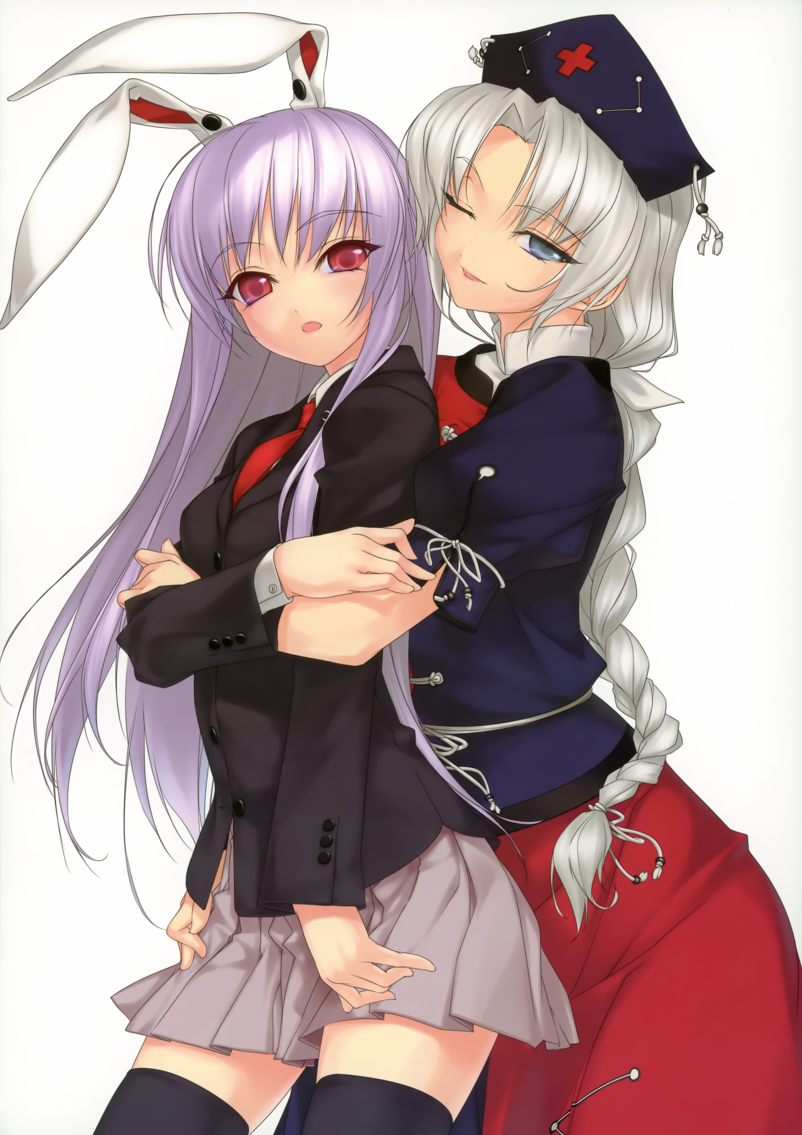 Eirin Yagokoro&Reisen Udongein Inaba - Reisen Udongein Inaba, Yagokoro Eirin, Touhou, Anime Art, Врач и подопытный кролик