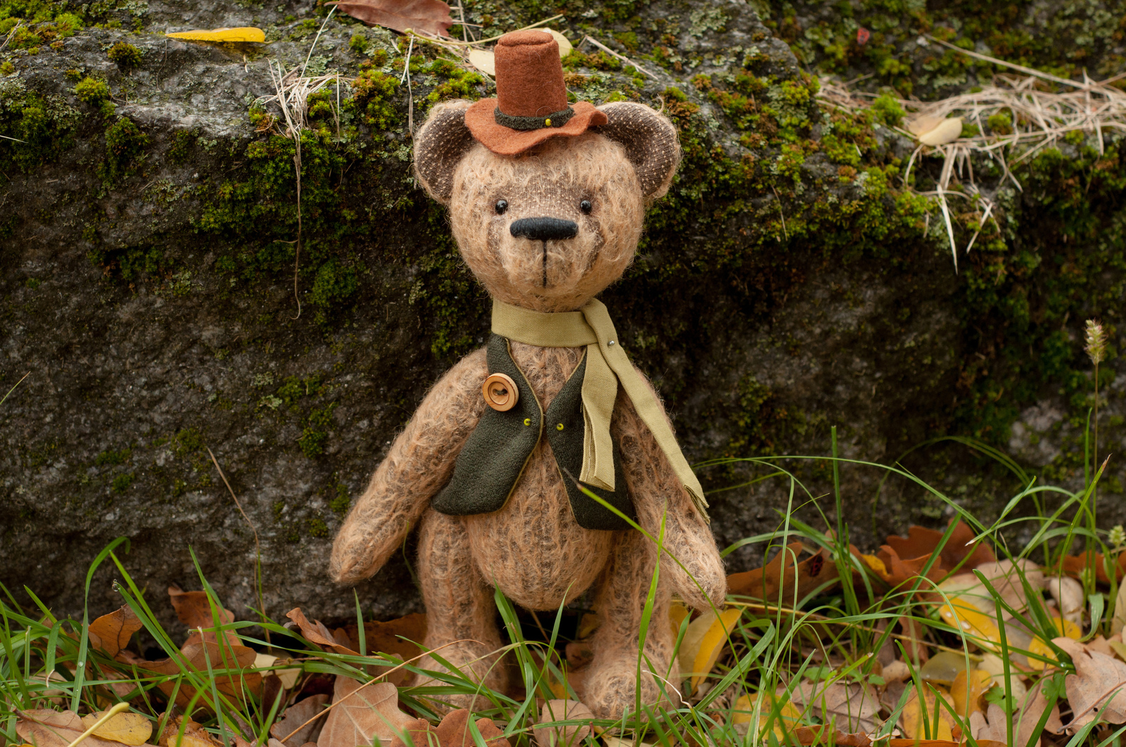 Autumn teddy bear Paddy Irish - My, Creation, Handmade, Author's toy, , Teddy bear, With your own hands, 