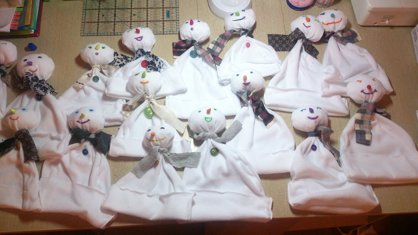 Army of snowman hats - My, Cap, snowman, Longpost