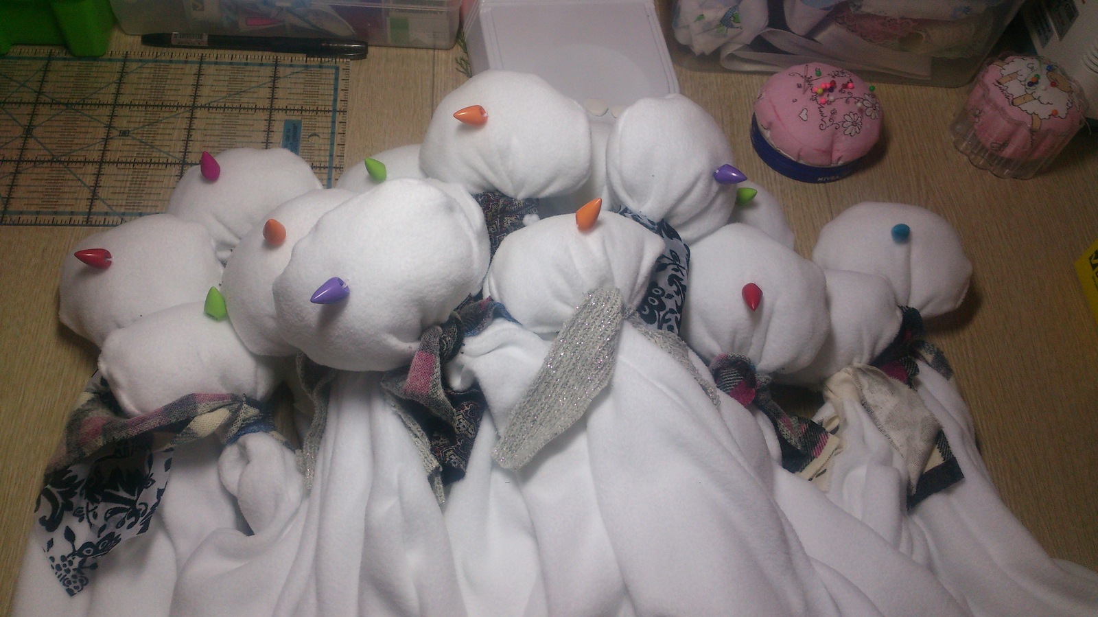 Army of snowman hats - My, Cap, snowman, Longpost