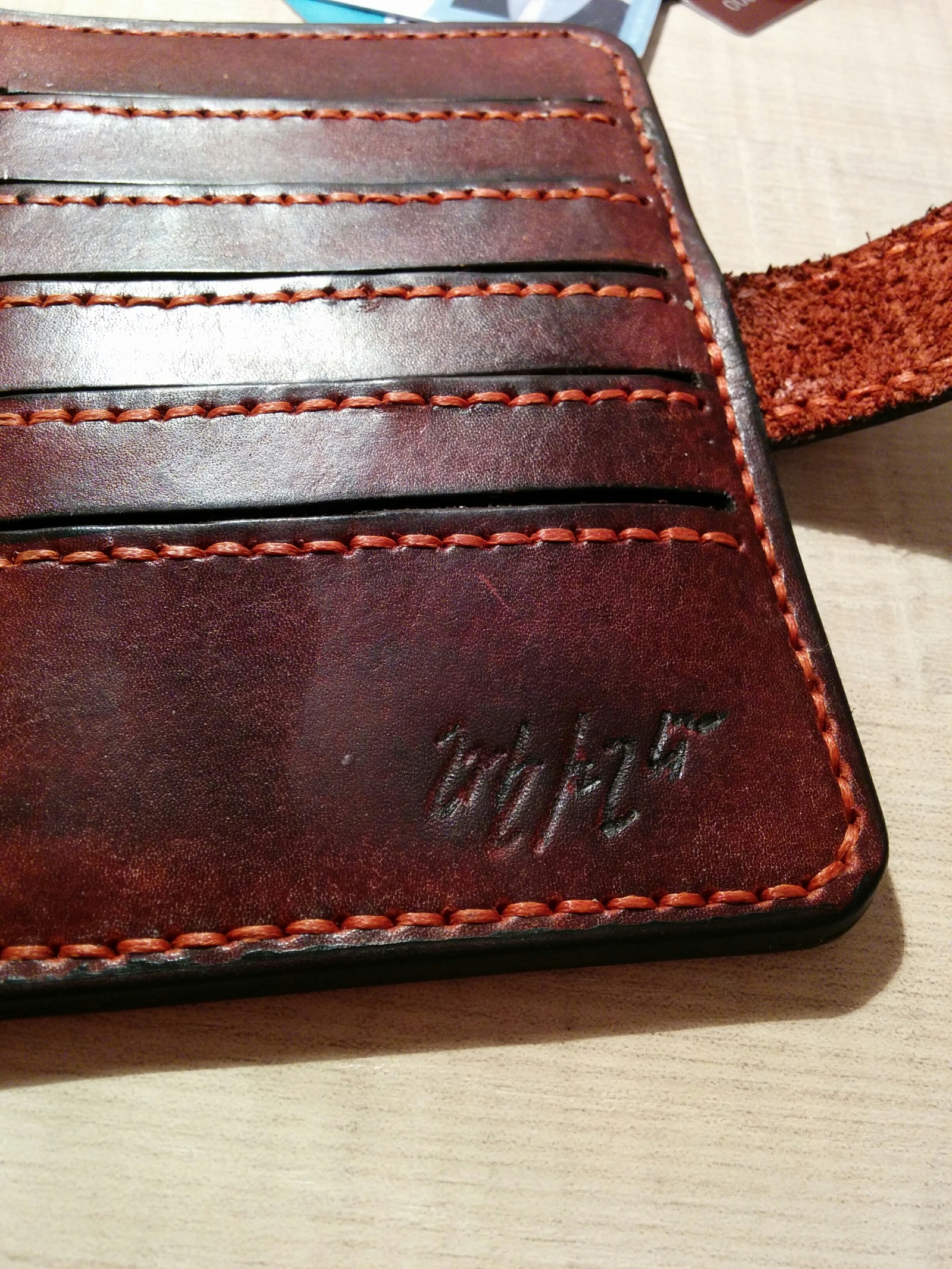 Wallet / document holder made of leather with your own hands - My, Leather, , With your own hands, Leather products, Longpost, Purse