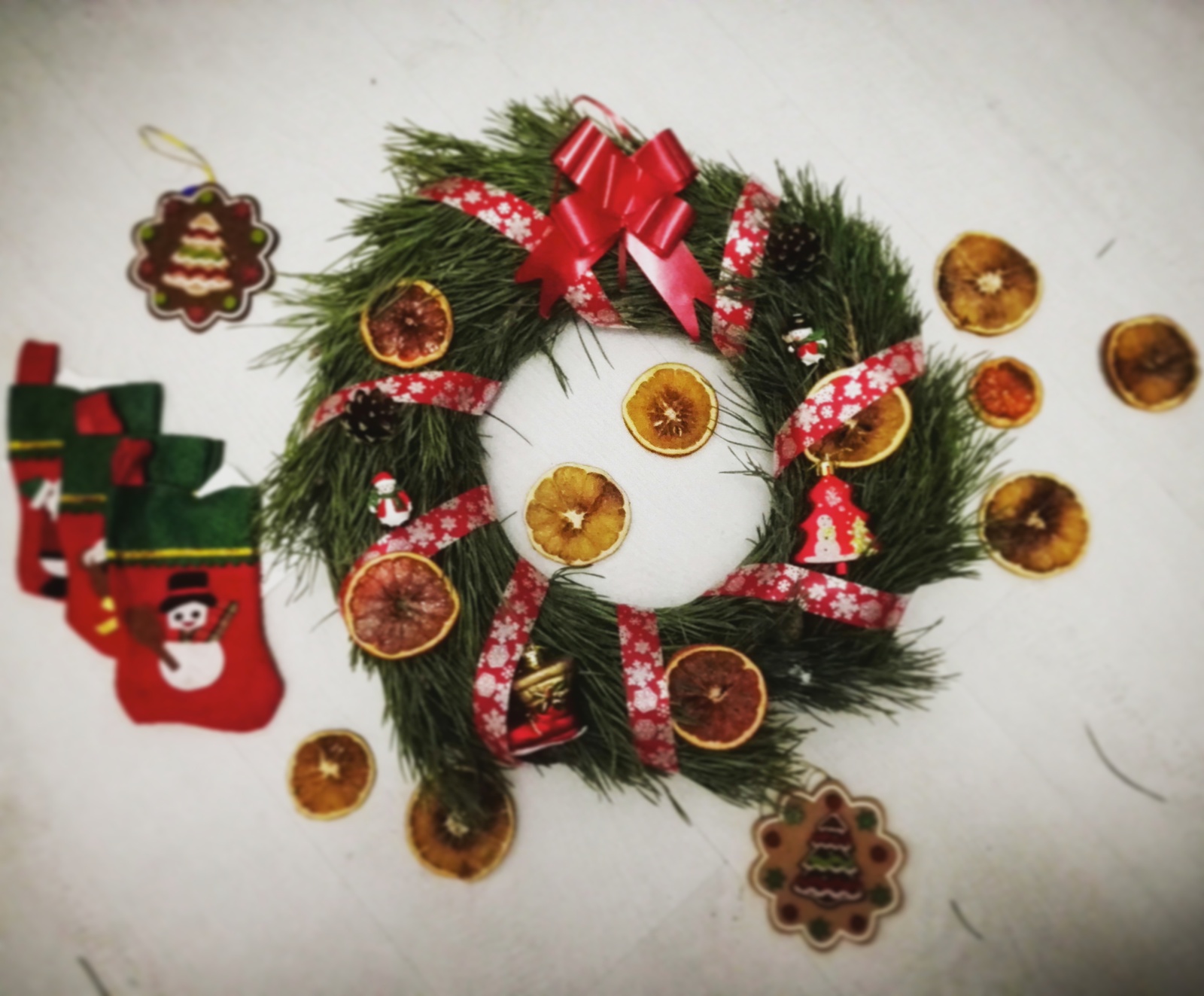 Christmas wreath - My, Christmas wreath, Decor