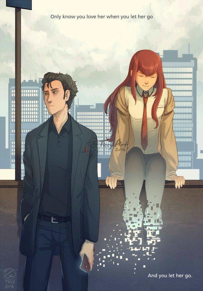 A little Kurisa. - Anime, Not anime, Okabe rintaro, Kurisu makise, Faris nyannyan, Steins gate, Steins Gate 0, Longpost