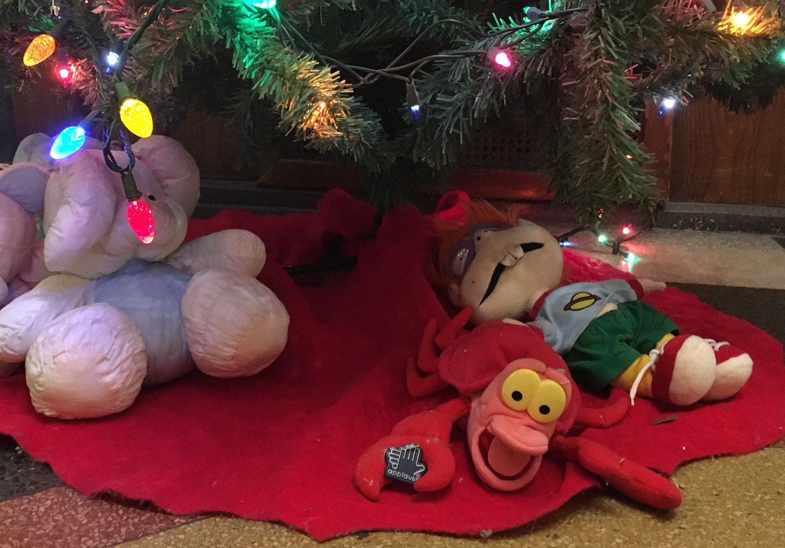 It looks like these toys in my stairwell have already celebrated the New Year :) - My, Christmas trees, Toys, New Year, Booze