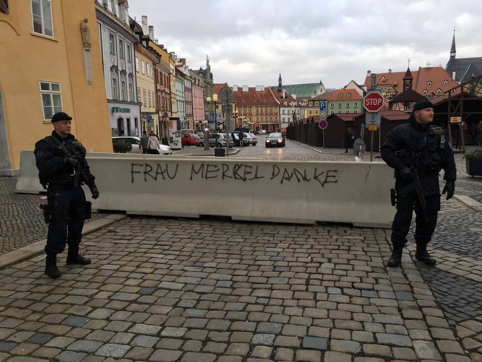 Concrete fences in Czech cities - Czech, Angela Merkel, Obstruction, Politics