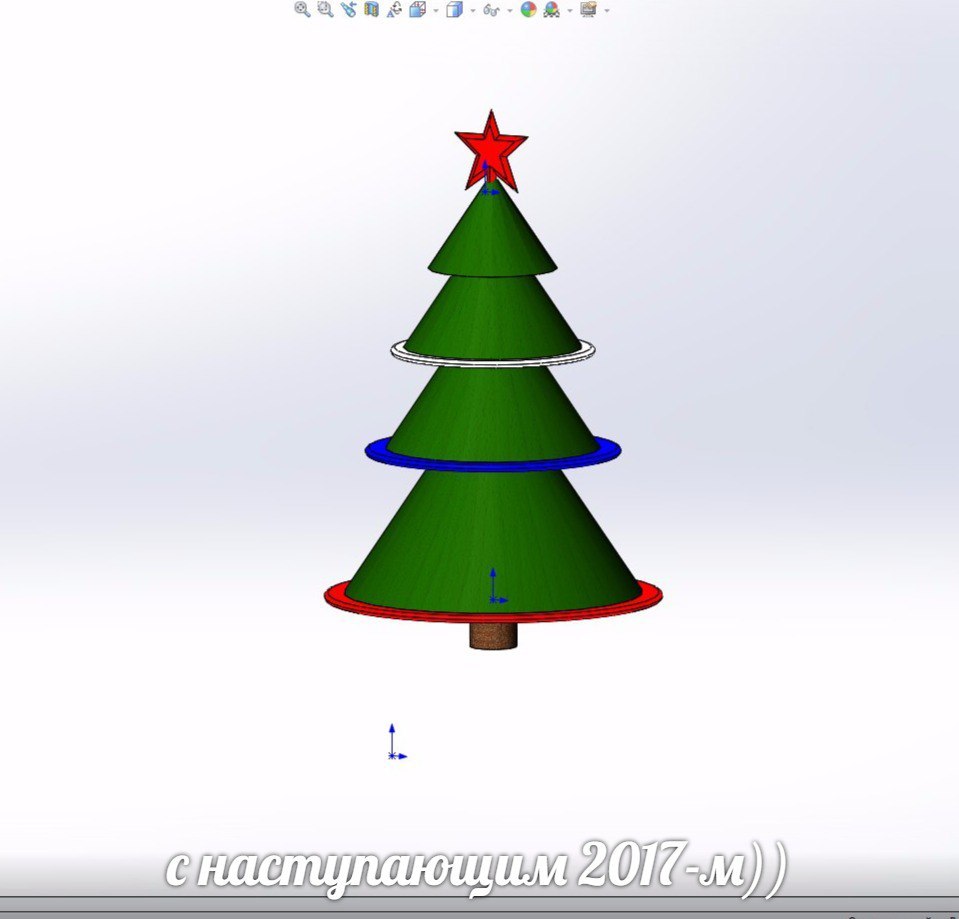 Christmas tree 3D - My, Christmas trees, Solidworks, Work