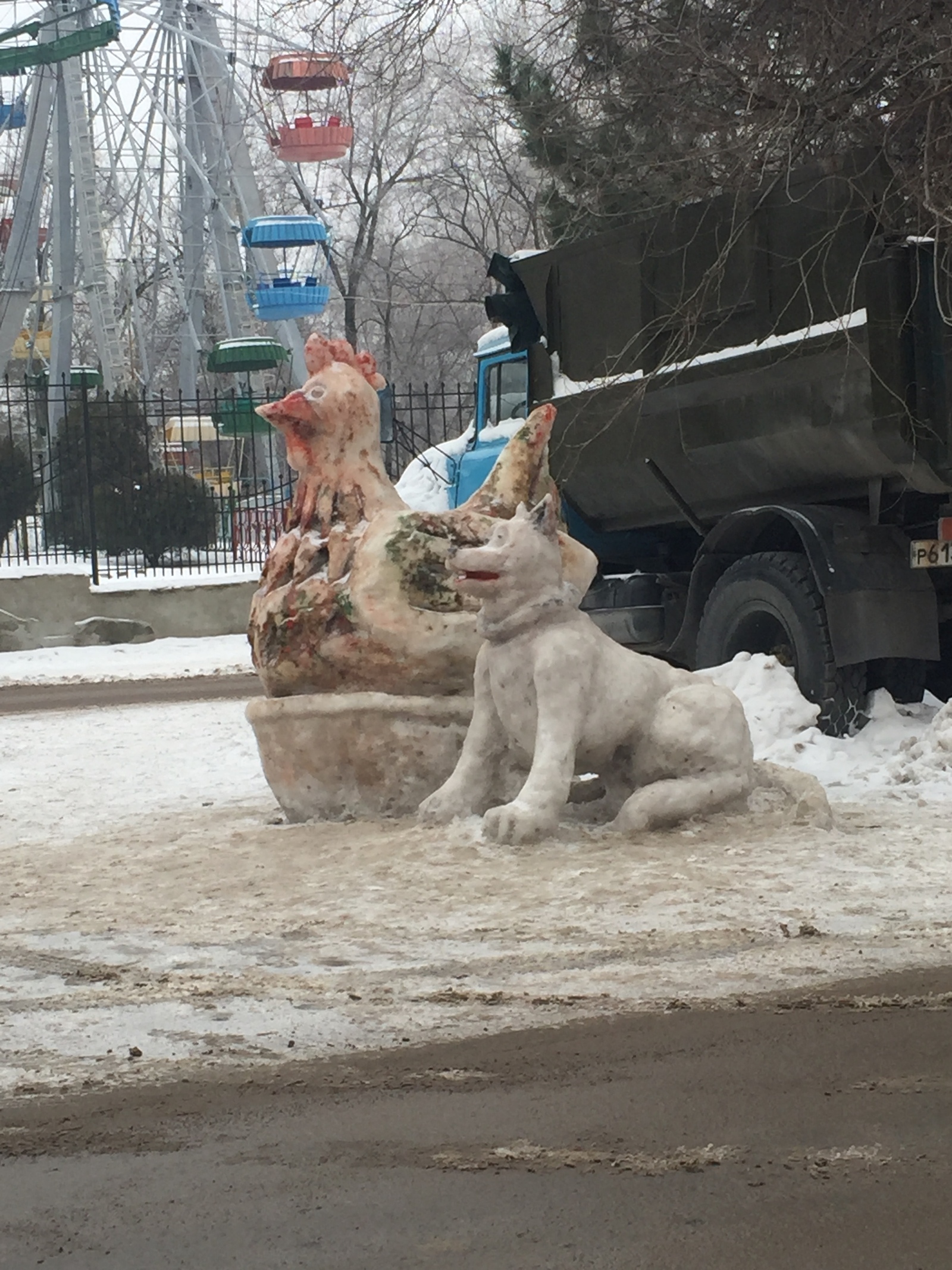 Snow sculptures - My, Snow figures, Art, Ministry of Emergency Situations, Snow, Longpost