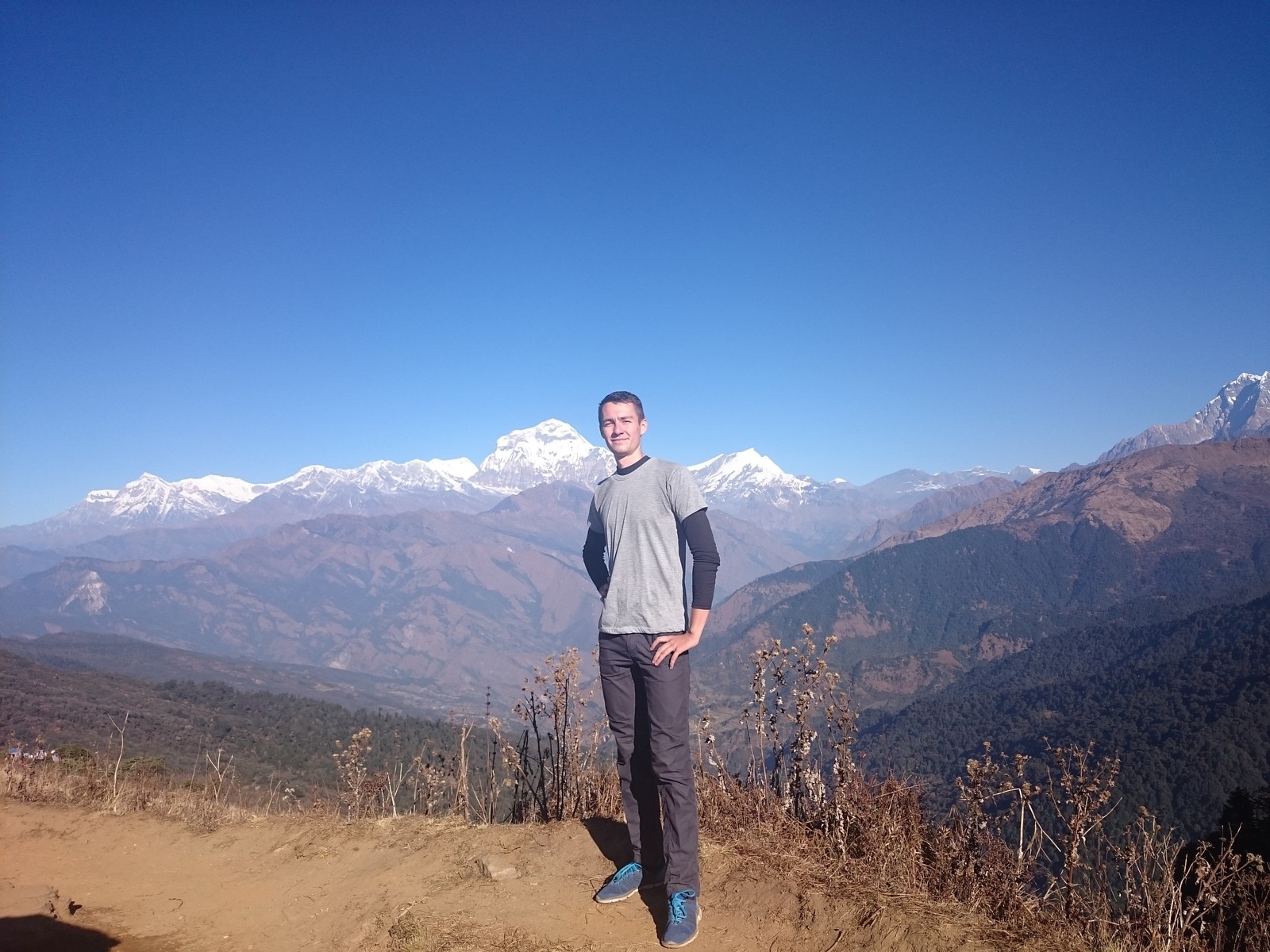 With a backpack around the world. Day 112-113. Nepal. The third and last day of the track, pain in the calves, tangerines and the finish line. - My, SrГјkzakompomiru, Travels, Longpost, Asia, Interesting, Nepal, Himalayas, The mountains