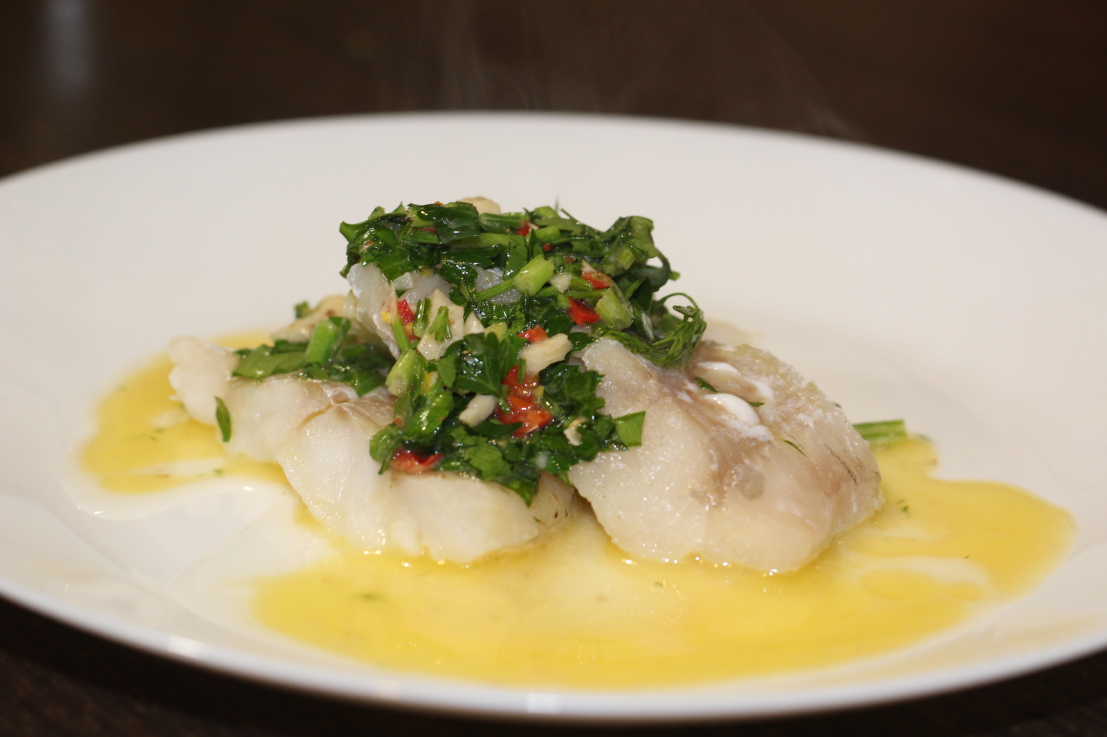 Pollock fillet with spicy garlic-cream sauce - My, Recipe, A fish, Cooking, Longpost