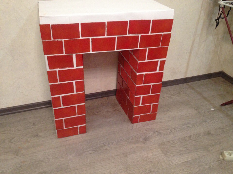 Made a fake fireplace - My, Fireplace, , Longpost