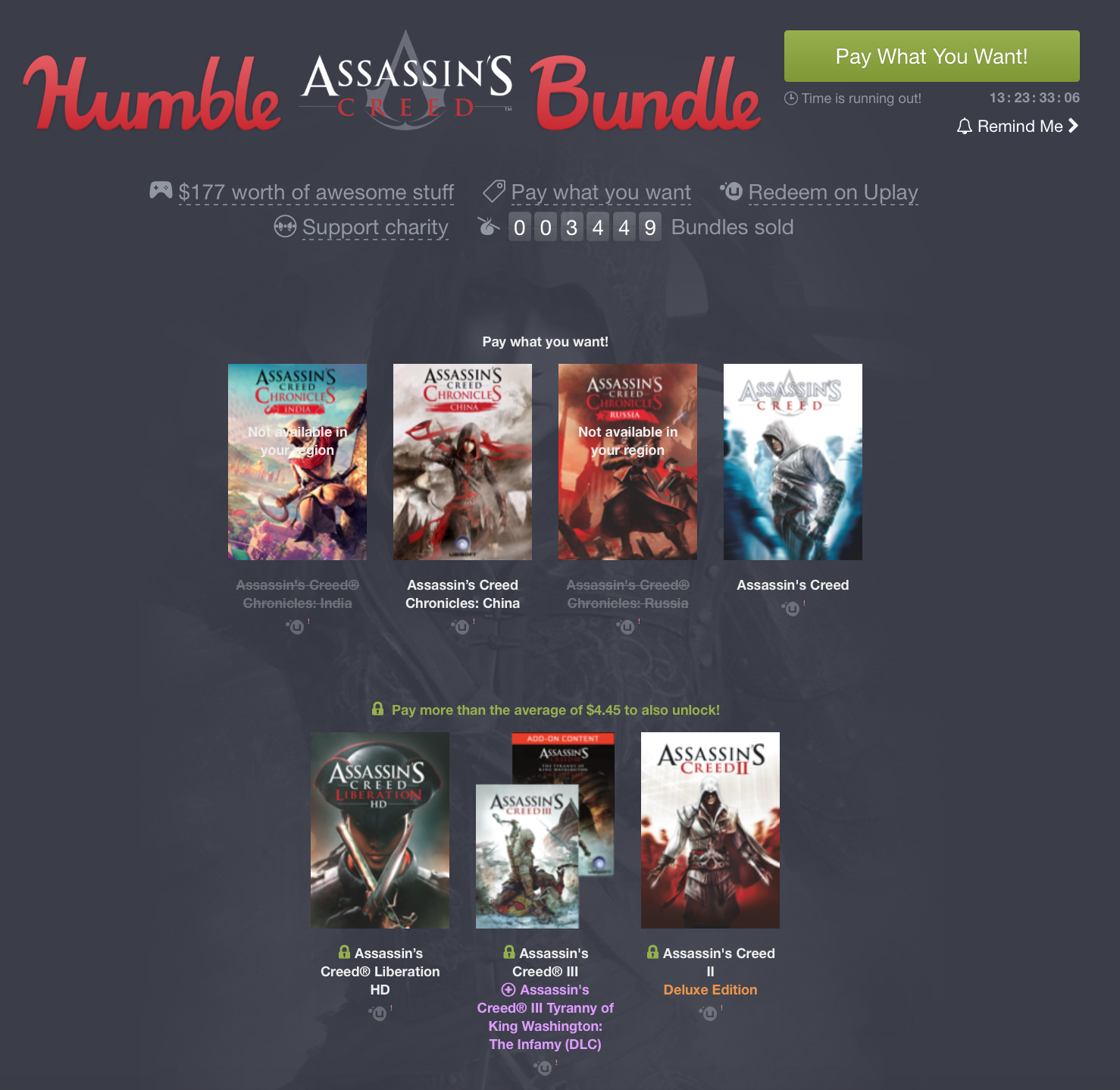 Отличное предложение от Humble Bundle! Подождите ка.... - Моё, Humble Bundle, Assassins Creed, Блокировка, Wat