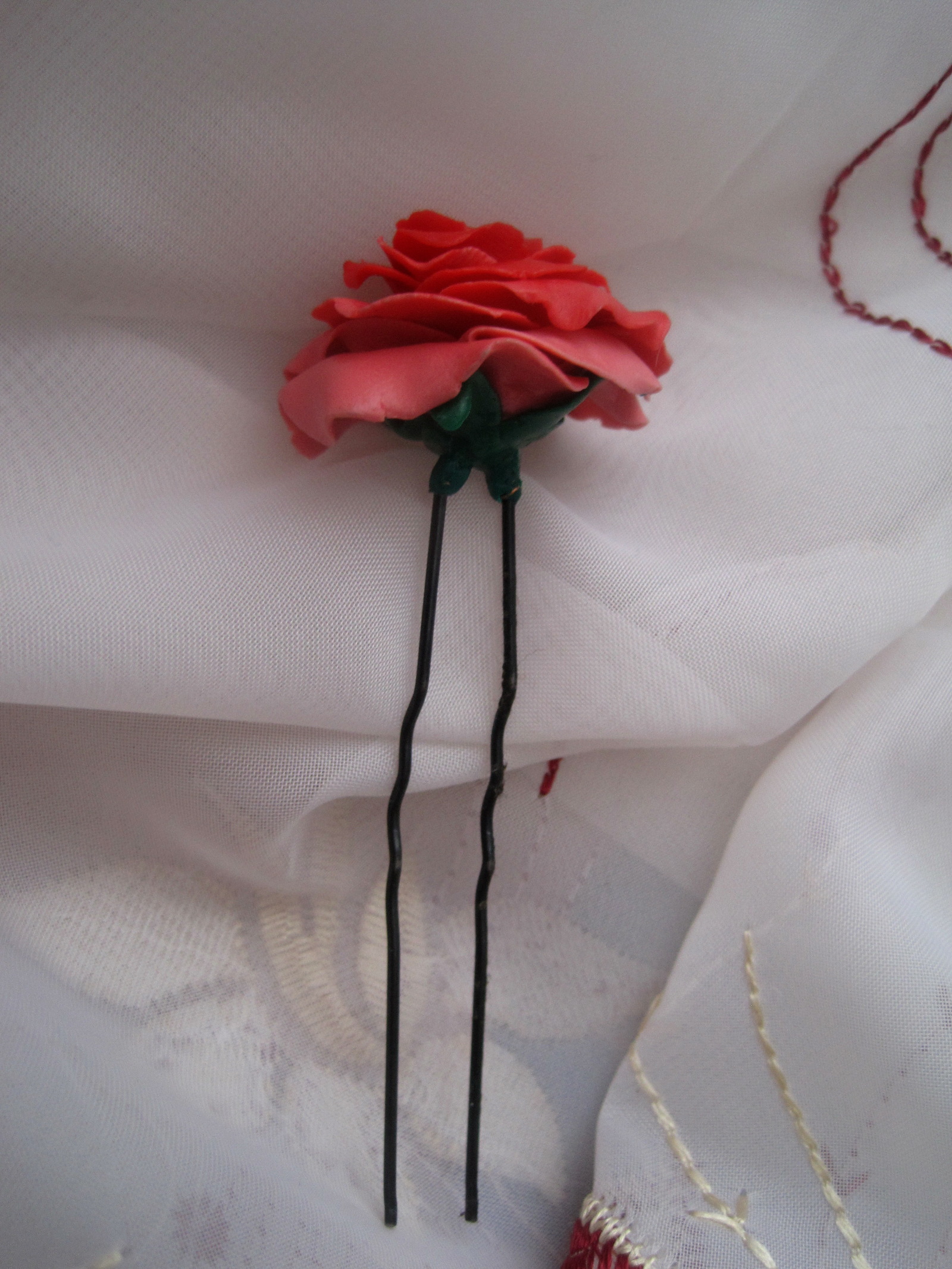 I'm still experimenting with polymer clay. - My, Polymer clay, the Rose, Creation, Longpost