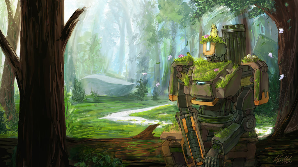 Forest Bation - Overwatch, Bastion, Art, Deviantart