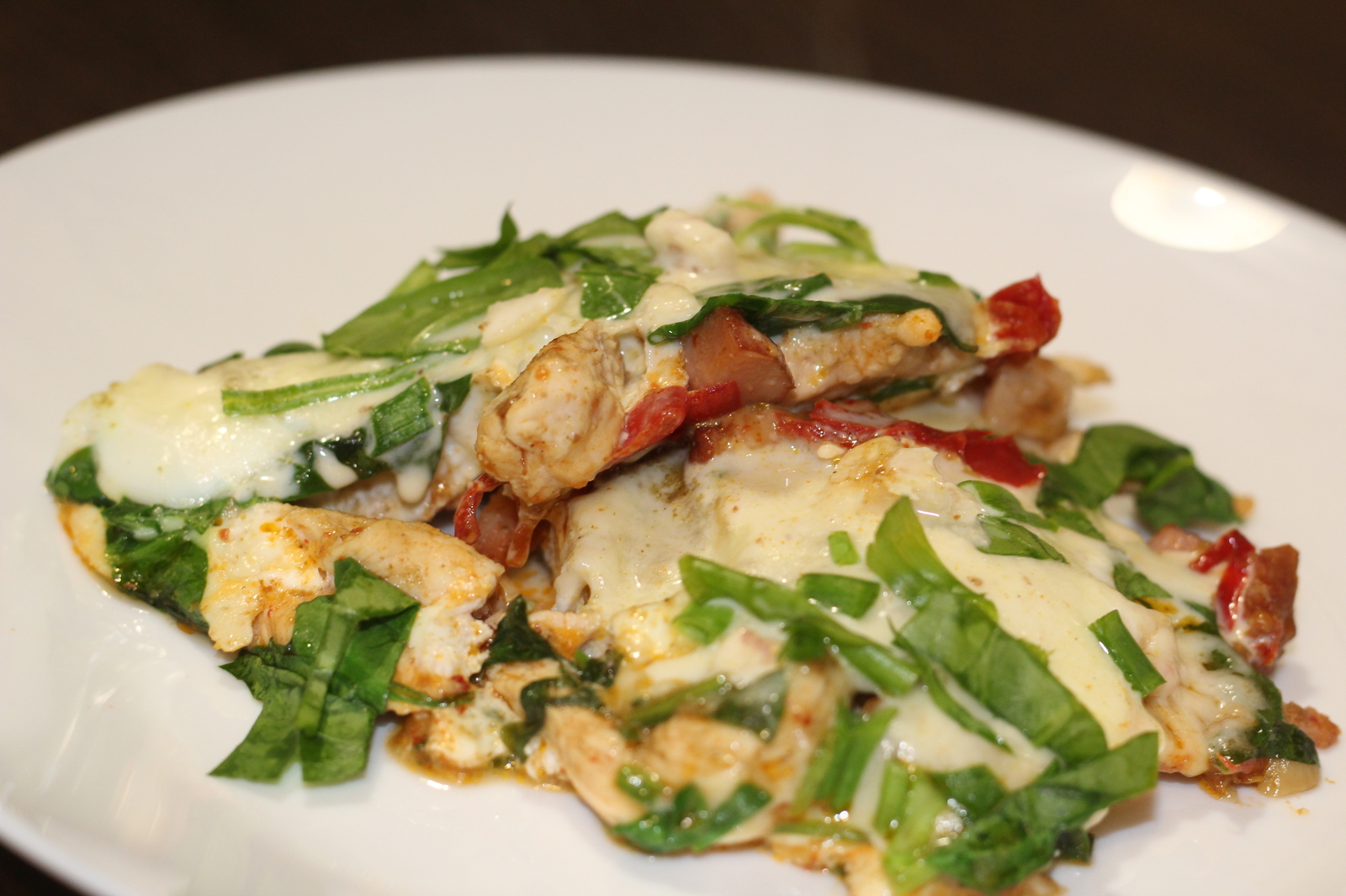 Spicy scrambled eggs with chicken, chili and spinach - My, Recipe, Omelette, Spicy, League of Cooking, Longpost, Cooking