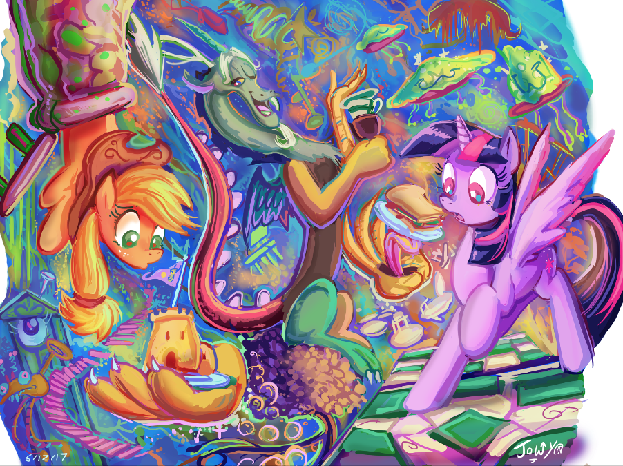 TeaTime teaTime; - My Little Pony, Twilight sparkle, Applejack, Silly Pony, Discord, Фыркочки тм, Самокат