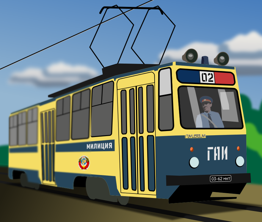 hello from a parallel universe - My, Tram, Traffic police, Parallel universe, Vector, Vector graphics