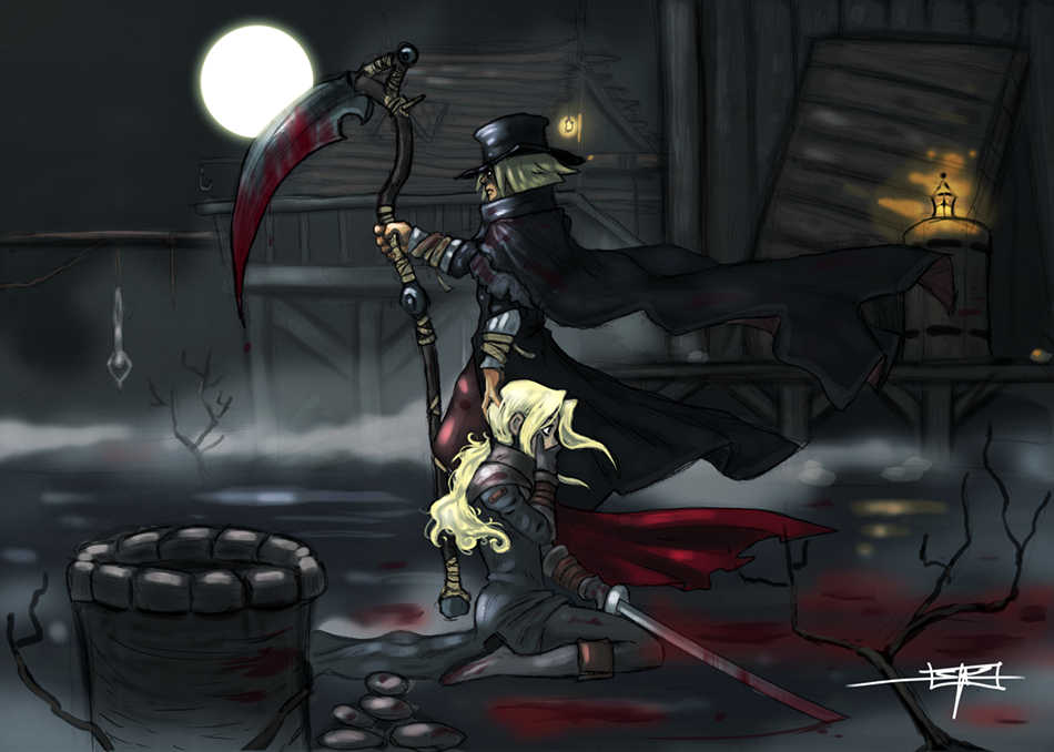 Night in the Fisherman's Village - Bloodborne, Bloodborne The Old Hunters, Gehrman The First Hunter, Lady maria