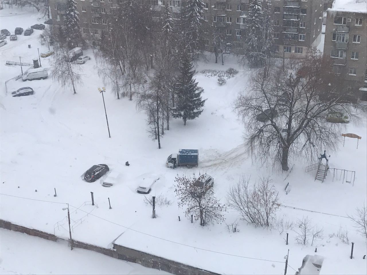 Snowfall in Ufa - Snowfall, Ufa, , , Longpost