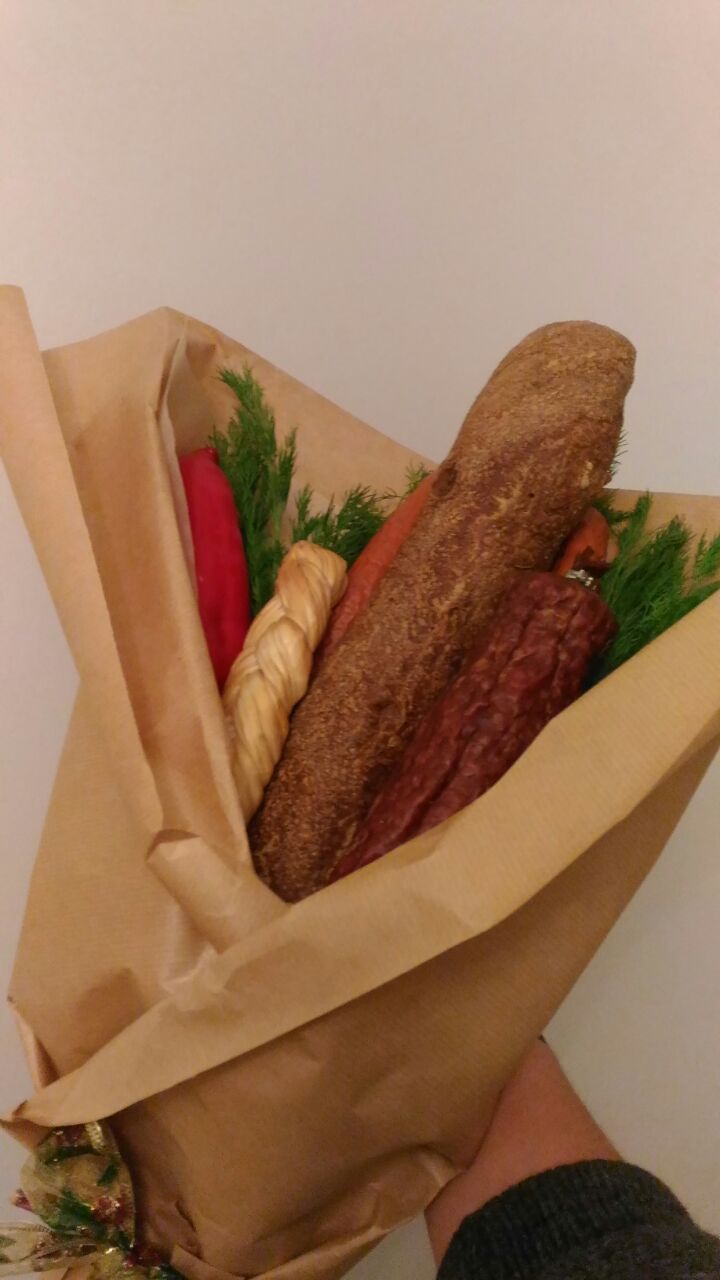 Gift for the new year - My, New Year, Presents, Images, Sausage, Bouquet