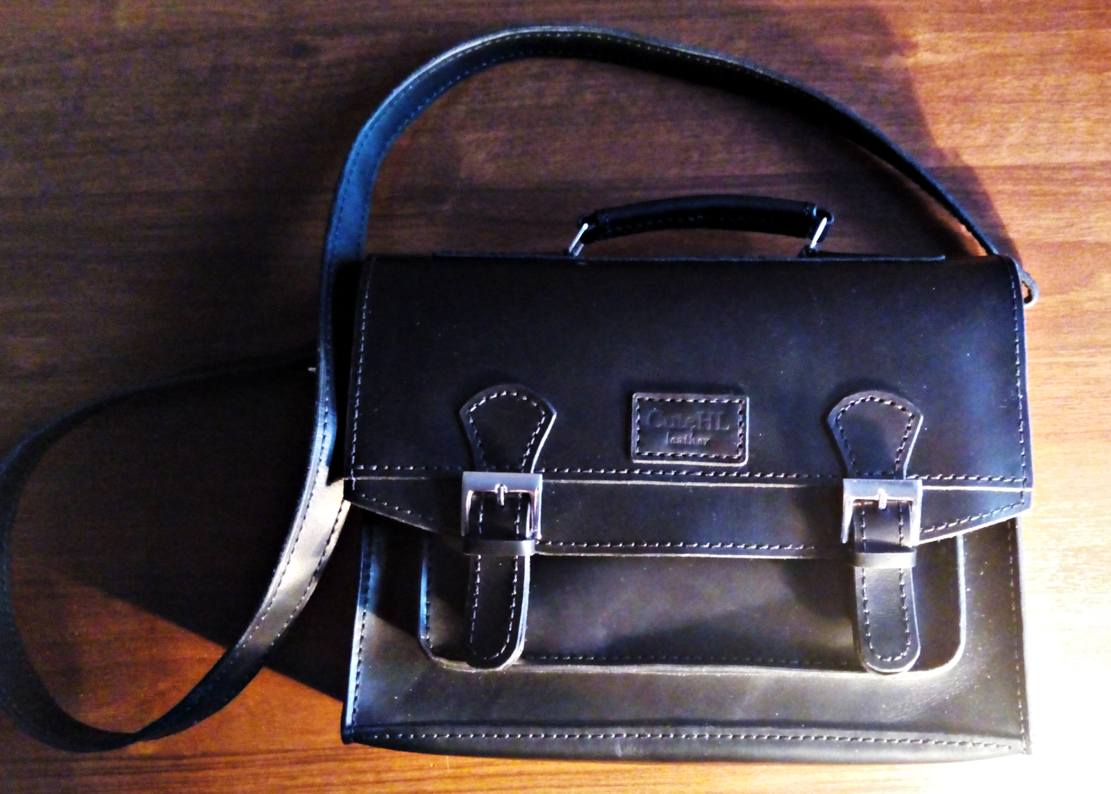 Leather bag (mini briefcase). - My, Leather products, , Leather, Handmade, , Longpost