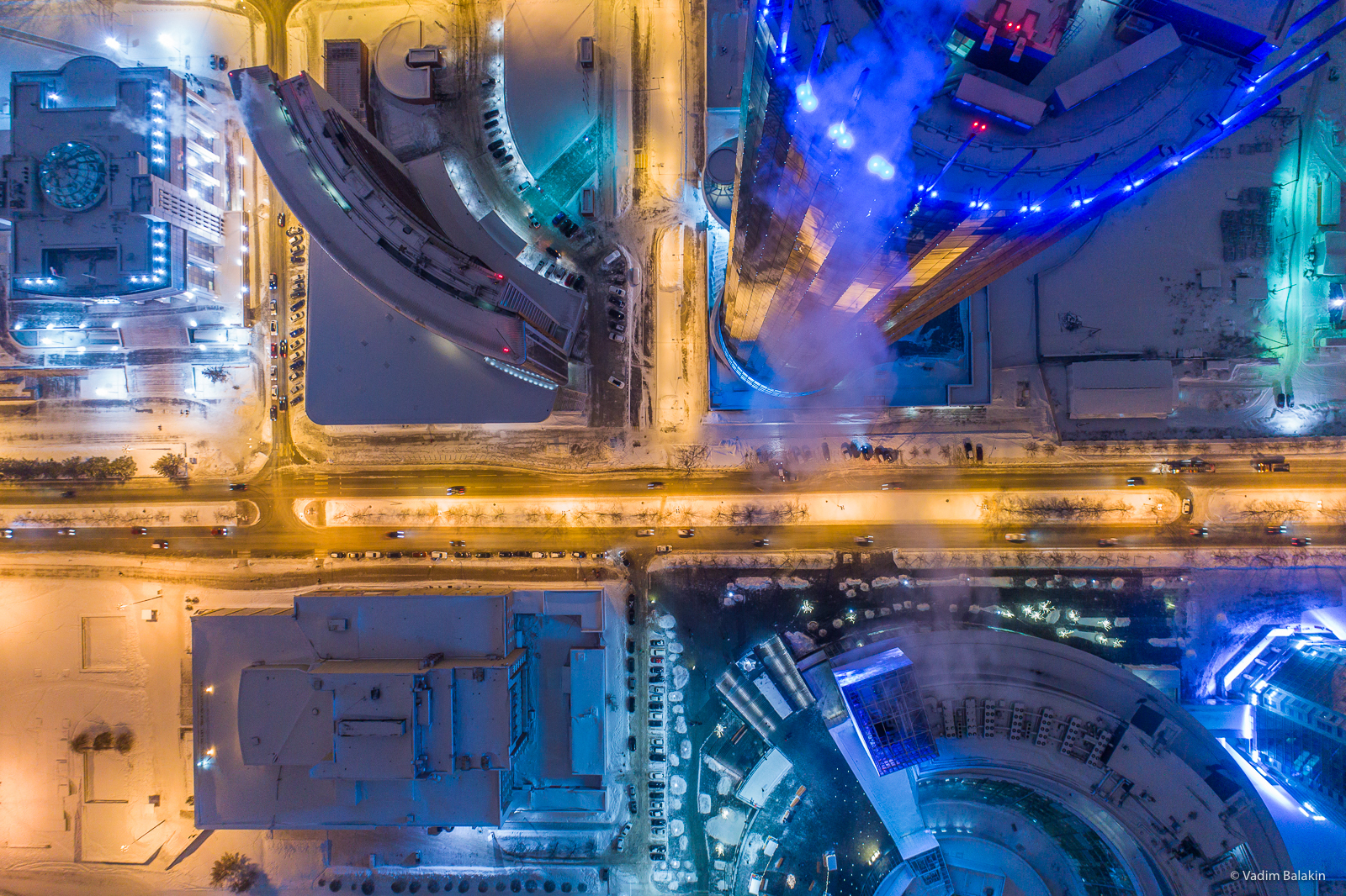 Yekaterinburg from above. - Yekaterinburg, Skyscraper, Russia, Ural, Iset, Winter, Skyline