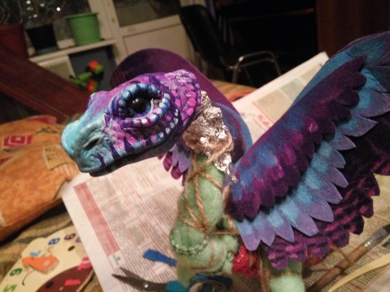 The process of creating the Northern Night Dragon. - My, , , The Dragon, Handmade, Toys, , Longpost