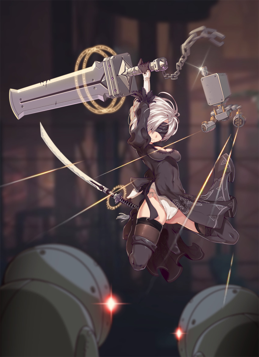 Anime Art - NSFW, Anime, Anime art, Not anime, NIER Automata, Yorha unit No 2 type B, Games, Pod