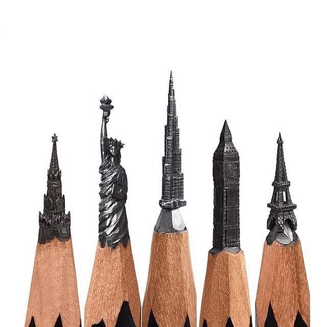 Pencil miniatures - Pencil, Graphite, Longpost, Miniature, Craft